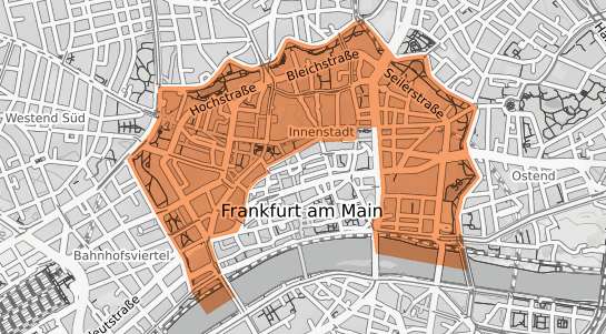 Mietspiegelkarte Frankfurt am Main Innenstadt